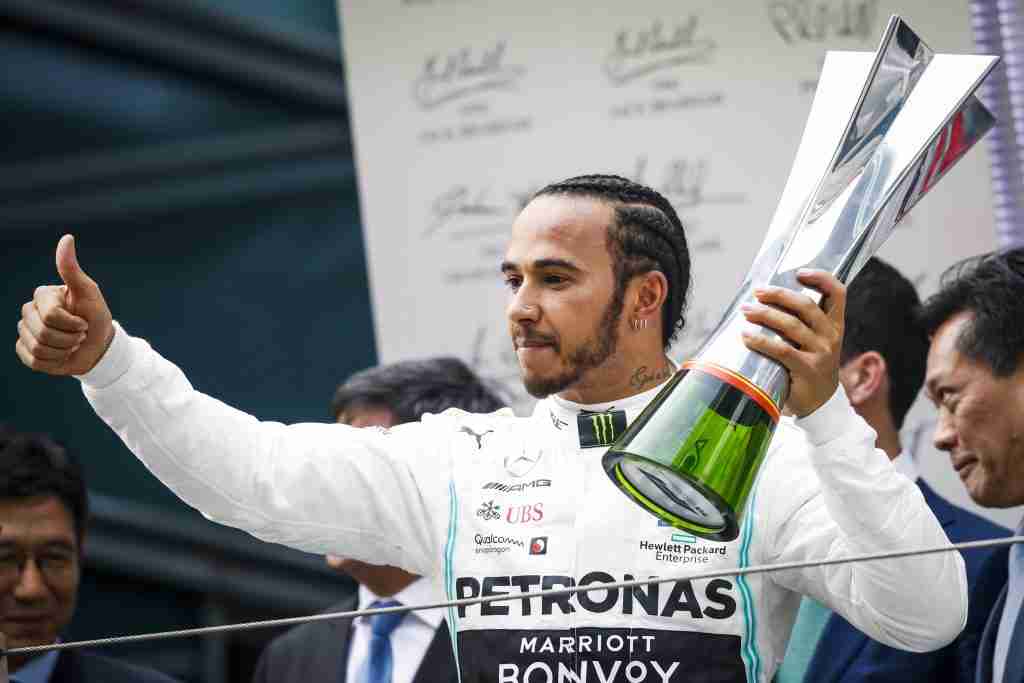 Lewis Hamilton comemora vitória no Grande Prêmio da China de 2019 |  Mercedes/Wolfgang Wilhelm