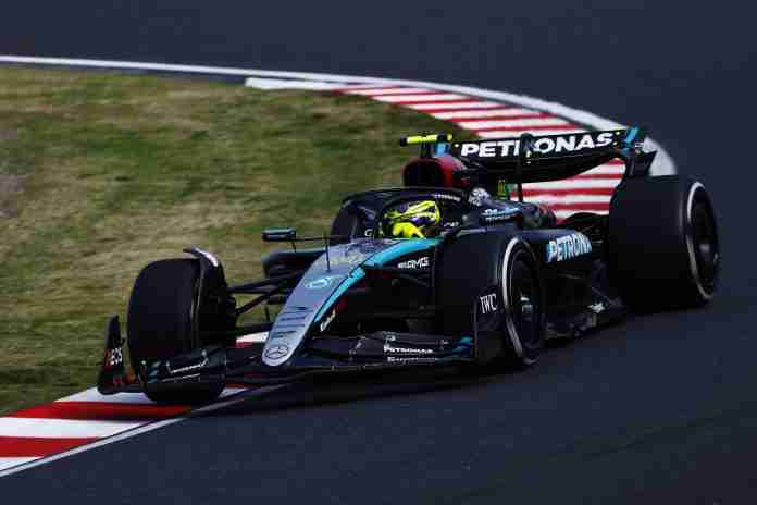 Lewis Hamilton em ação durante o GP do Japão de 2024 |  Mercedes