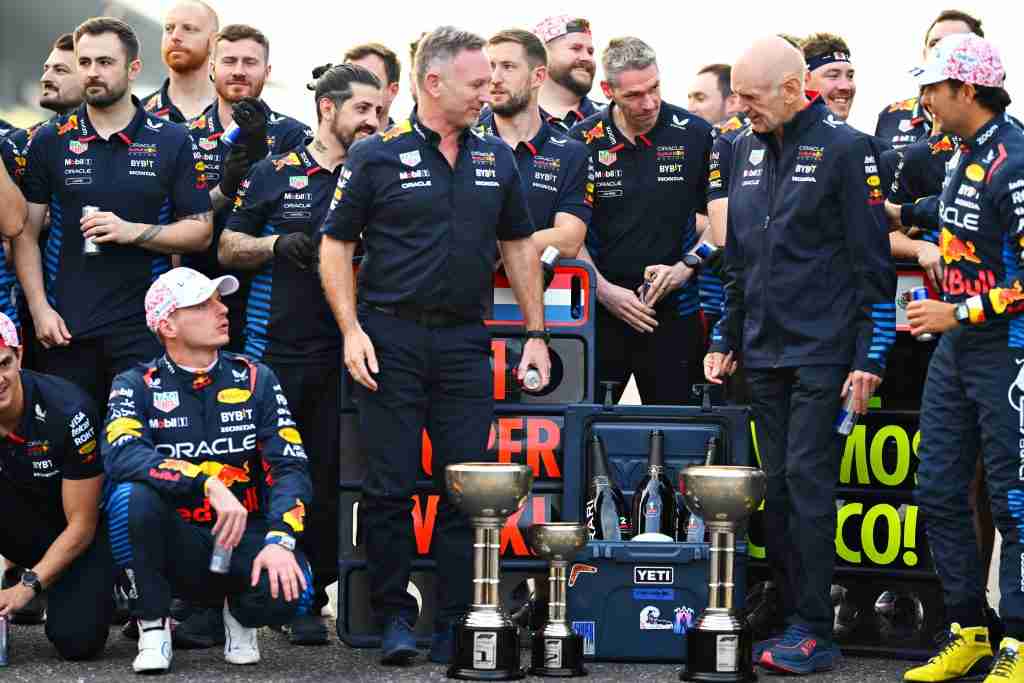 Max Verstappen and Adrian Newey celebrate victory after the 2024 Japanese GP | Clive Mason / Getty Images / Red Bull Content Pool
