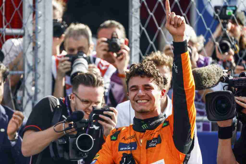 Lando Norris após vencer o GP de Miami de 2024 |  Equipe McLaren F1