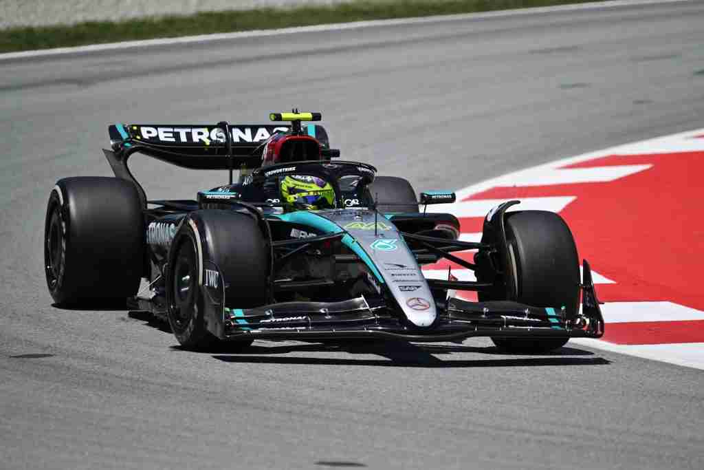 Lewis Hamilton durante o fim de semana do GP da Espanha de 2024 |  Mercedes