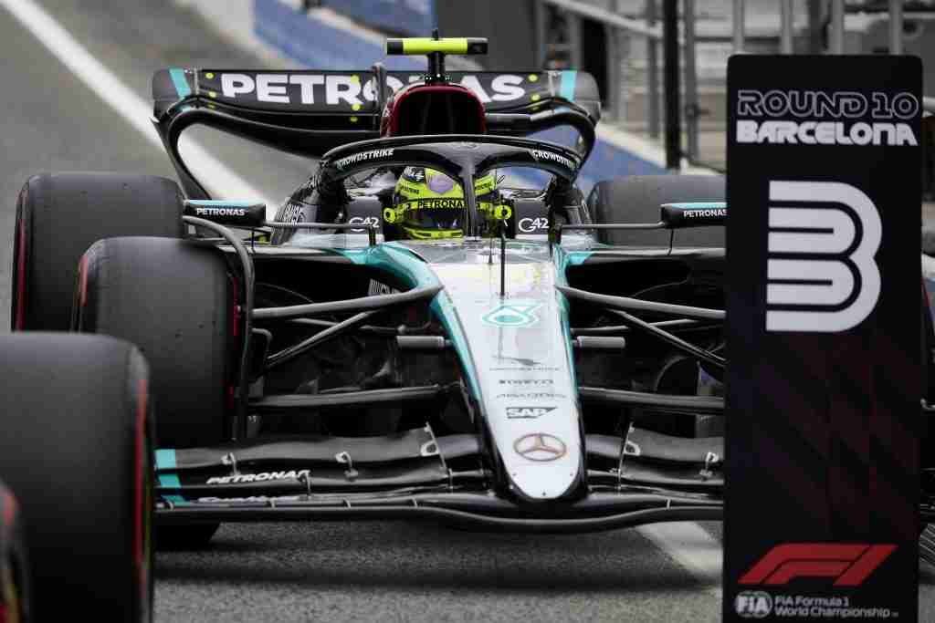 Lewis Hamilton após se classificar em terceiro no GP da Espanha de 2024 | Mercedes