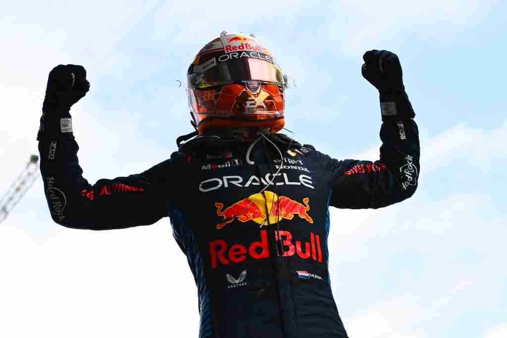 Max Verstappen comemora vitória no GP da Espanha de 2024 |  Conjunto de conteúdo Getty Images / Red Bull