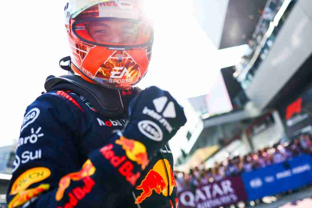 Max Verstappen comemora pole position após qualificação para o Grande Prêmio da Áustria de 2024 |  Conjunto de conteúdo Getty Images / Red Bull